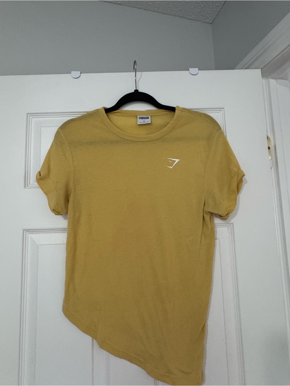 Gymshark Yellow Short Sleeve asymmetrical Crew Tee